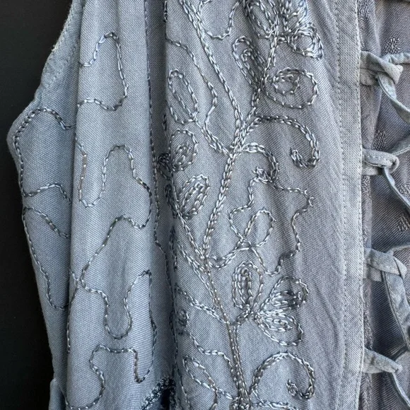 Scully Ash Gray Lace-Up Maxi Dress - Picture 3 of 7